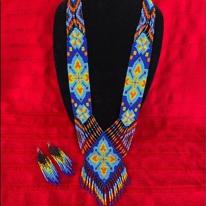 Huichol corbata/ necklace made by Artisans in Mexico